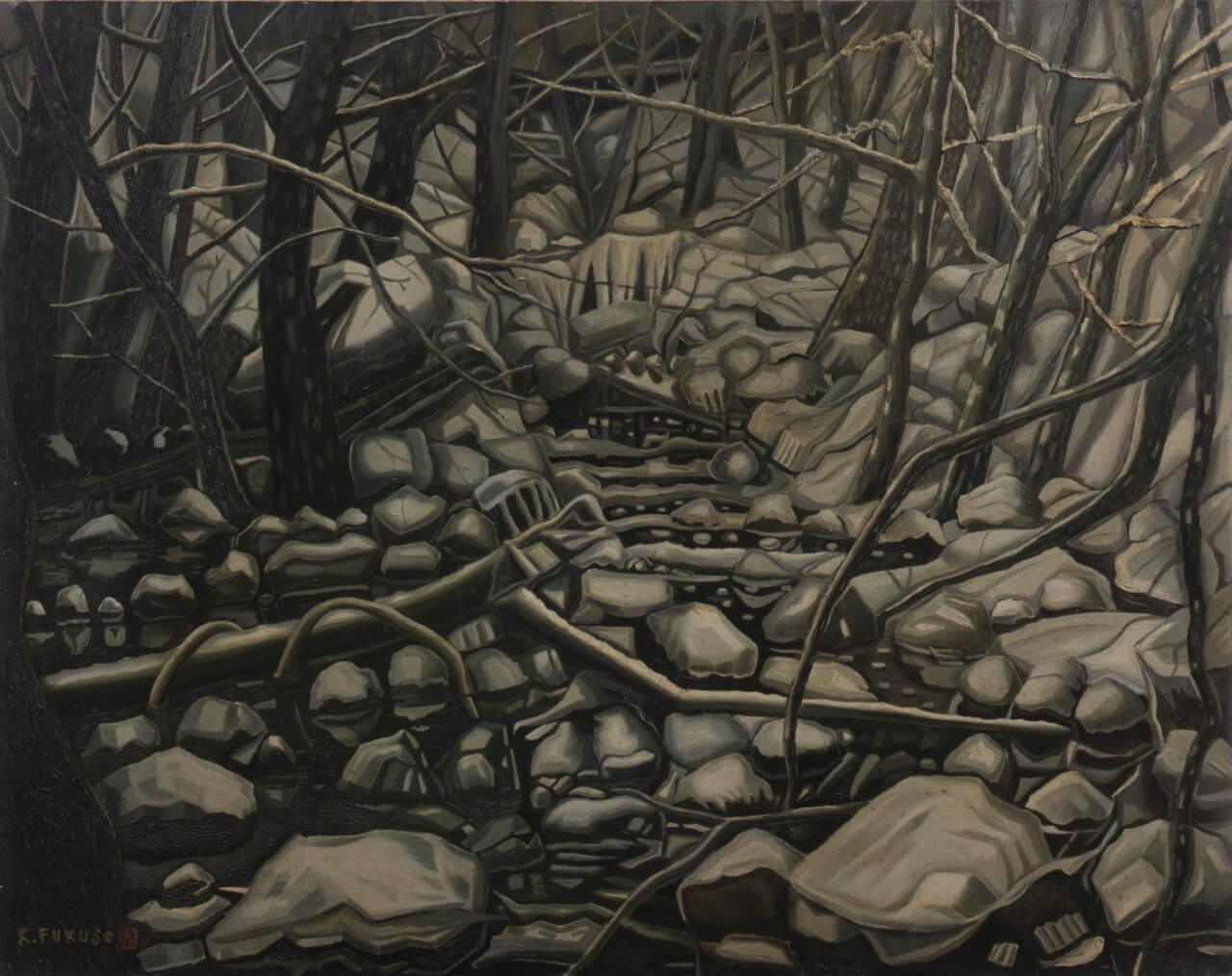 福勢喜一《十和田奥入瀬の冬》