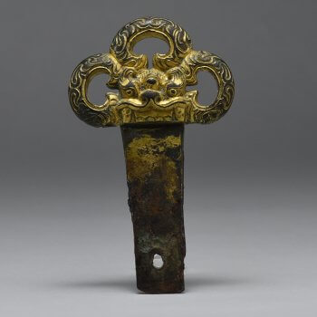 金装獅噛三累環頭大刀柄頭